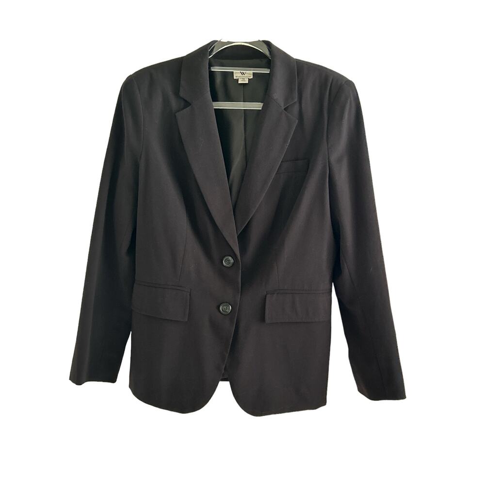 Worthington 2 pc Black Pant Suit Size 12 Work Church